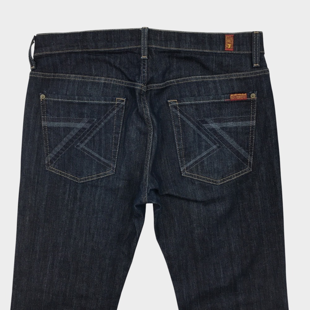 7 For All Mankind Mens Bootcut Jeans Indigo Blue Stretch Denim Size 33 7 Pocket